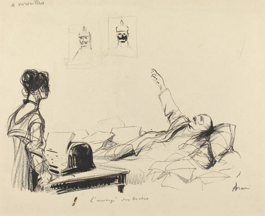 A Versailles.  L'envoye des boches by Jean-Louis Forain (French, 1852 - 1931), 16X12"(A3)Poster Print