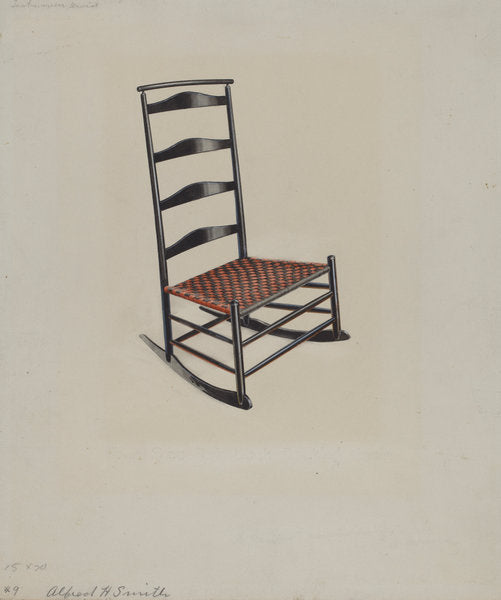 Shaker Rocking Chair by Alfred H. Smith (American, active c. 1935), 16X12"(A3)Poster Print