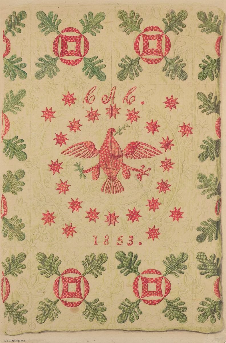 Quilt by Edith Magnette (American, active c. 1935), 16X12"(A3)Poster Print