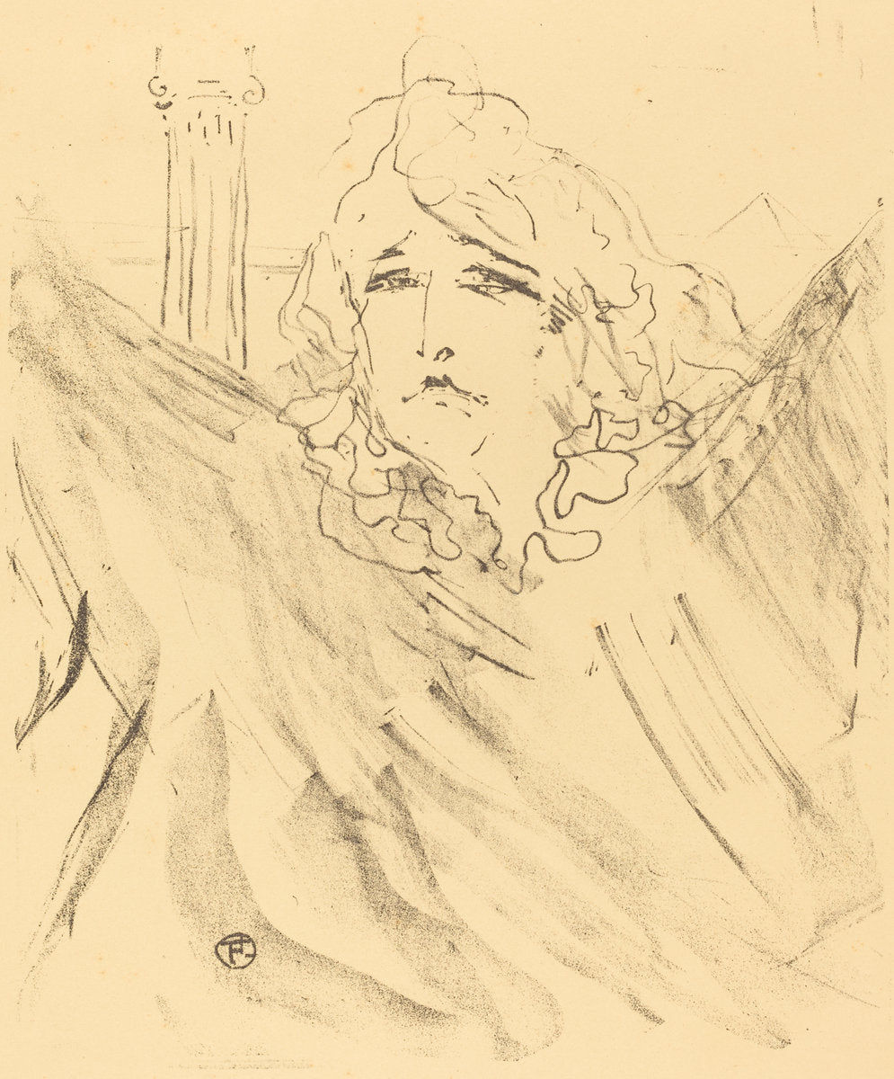 Sarah Bernhardt in "Cleopatra" (Sarah Bernhardt dans "Cléopatre") by Henri de Toulouse-Lautrec (French, 1864 - 1901), 16X12"(A3)Poster Print
