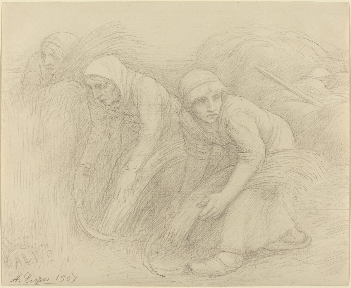 The Reapers by Alphonse Legros (French, 1837 - 1911), 16X12"(A3)Poster Print