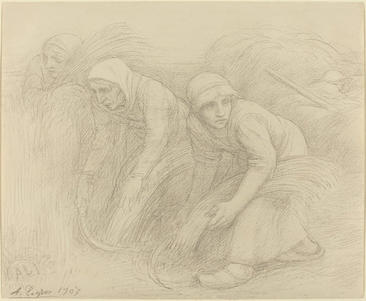 The Reapers by Alphonse Legros (French, 1837 - 1911), 16X12"(A3)Poster Print