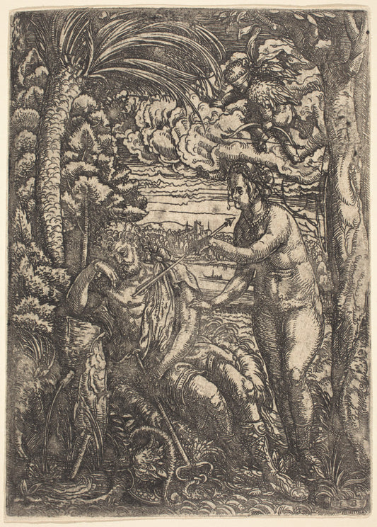 Mercury and Venus by Hans Burgkmair I (German, 1473 - 1531), 16X12"(A3)Poster Print