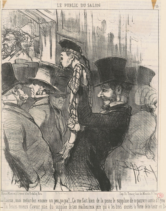 Laisse-moi regarder encore ... papa! by Honoré Daumier (French, 1808 - 1879), 16X12"(A3)Poster Print