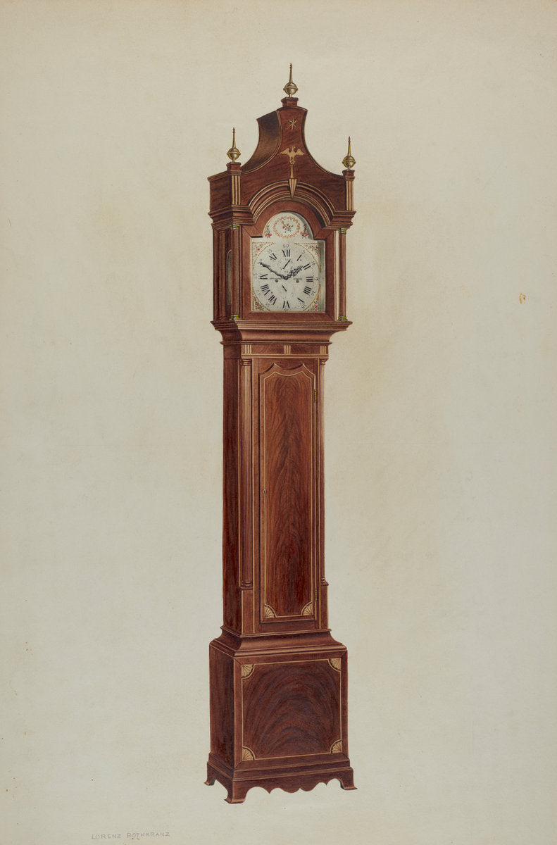 Tall Clock by Lorenz Rothkranz (American, active c. 1935), 16X12"(A3)Poster Print