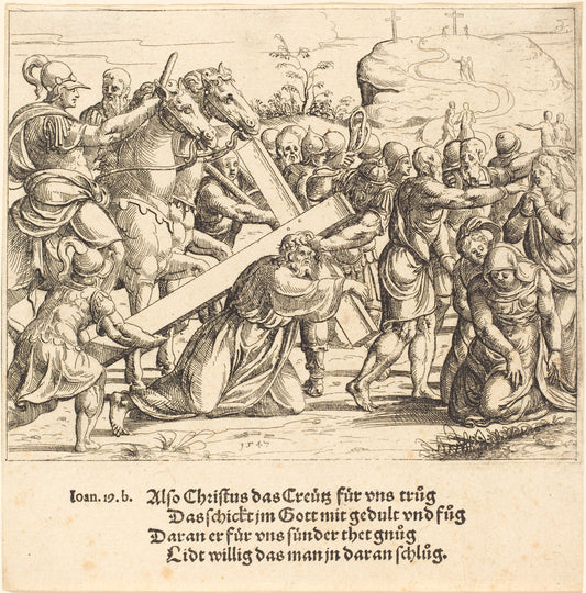 Christ Carrying the Cross by Augustin Hirschvogel (German, 1503 - 1553), 16X12"(A3)Poster Print