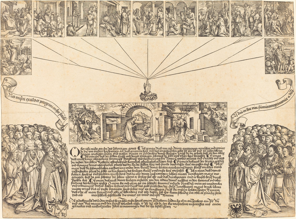 The Nativity by Wolf Traut (German, c. 1486 - 1520), 16X12"(A3)Poster Print