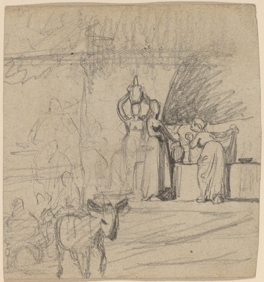 Son and Donkey by Elihu Vedder (American, 1836 - 1923), 16X12"(A3)Poster Print