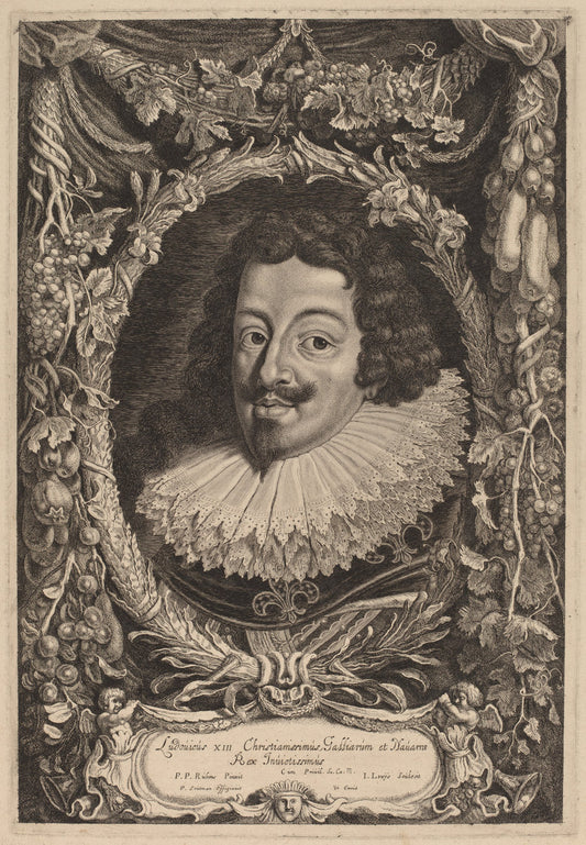 Louis XIII, King of France by Jacob Louis after Sir Peter Paul Rubens (Dutch, 1595 - 1635 or after), 16X12"(A3)Poster Print