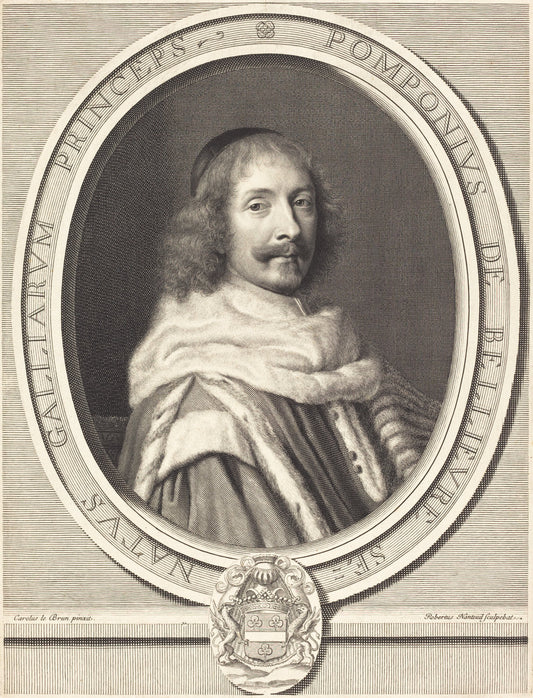 Pompone de Bellievre by Robert Nanteuil after Charles Le Brun (French, 1623 - 1678), 16X12"(A3)Poster Print