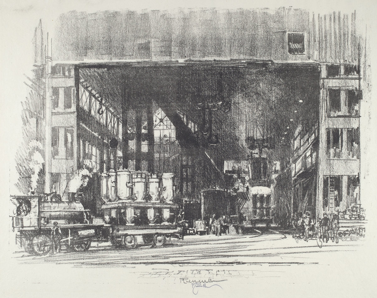 The Urns, Casting Big Shells by Joseph Pennell (American, 1857 - 1926), 16X12"(A3)Poster Print