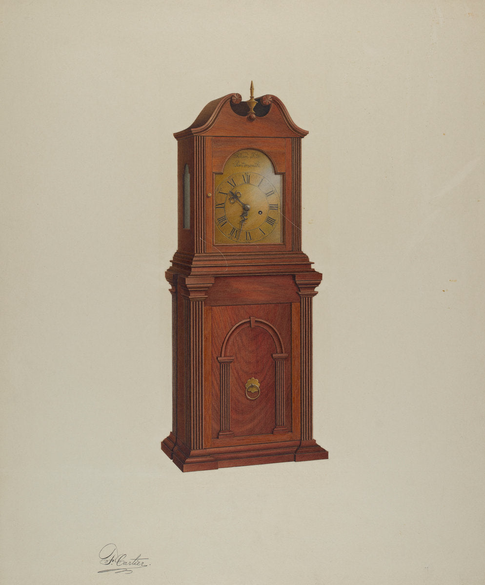Shelf Clock by Ferdinand Cartier (American, active c. 1935), 16X12"(A3)Poster Print