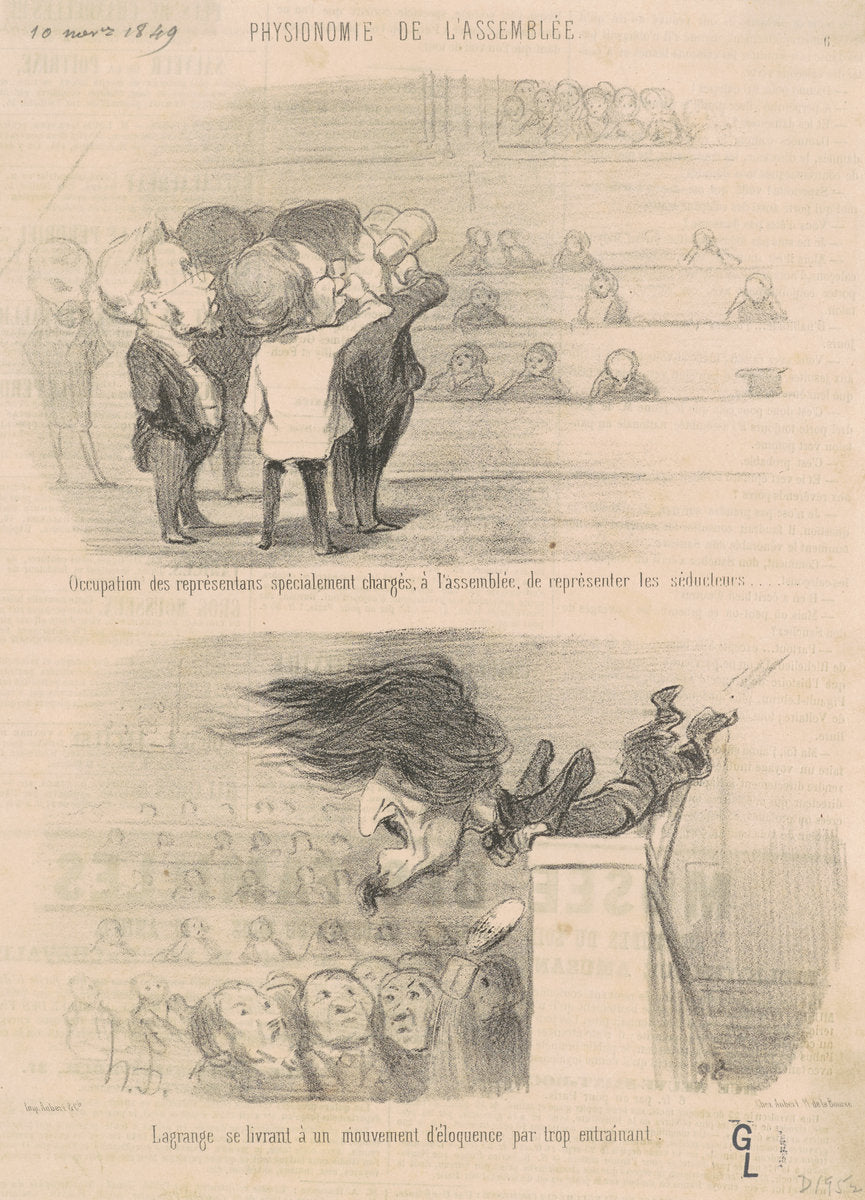 Occupation des représentans ... by Honoré Daumier (French, 1808 - 1879), 16X12"(A3)Poster Print