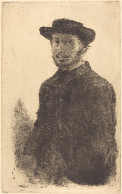 Self-Portrait (Edgar Degas, par lui-même) by Edgar Degas (French, 1834 - 1917), 16X12"(A3)Poster Print