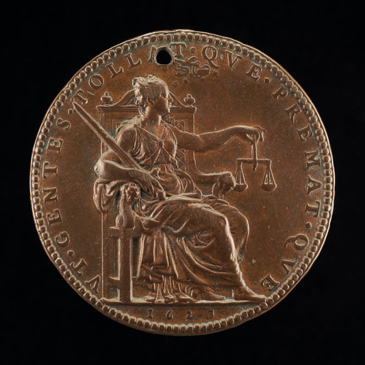 Justice with Sword and Scales [reverse] by Guillaume Dupré (French, c. 1574 - 1642), 16X12"(A3)Poster Print