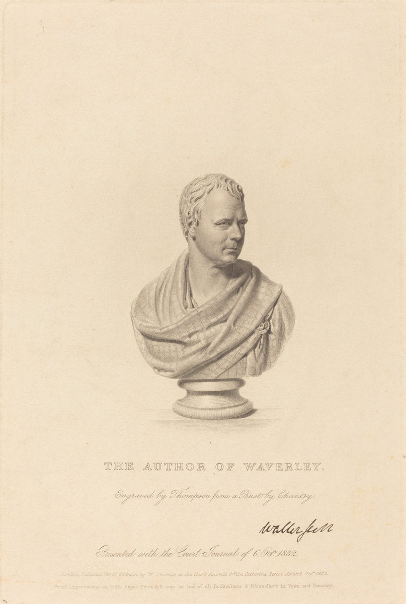 Bust of Sir Walter Scott by James Thomson after Sir Francis Legatt Chantrey (British, 1789 - 1850), 16X12"(A3)Poster Print
