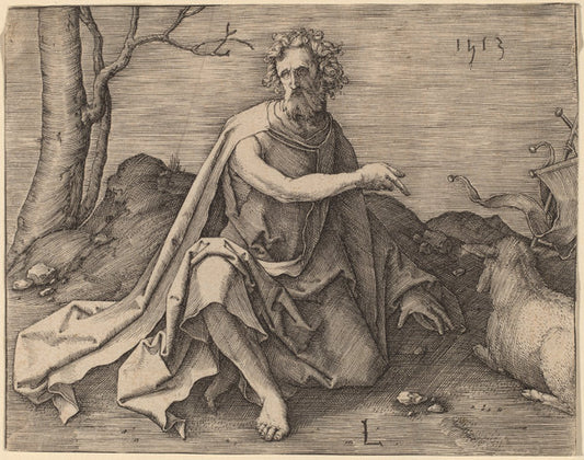 Saint John the Baptist in the Desert by Lucas van Leyden (Netherlandish, 1489/1494 - 1533), 16X12"(A3)Poster Print
