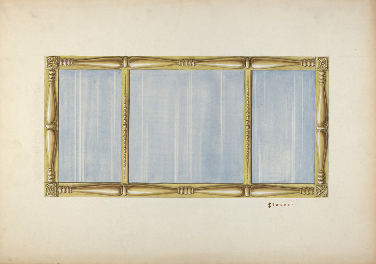 Gilt Mirror by Robert Stewart (American, active c. 1935), 16X12"(A3)Poster Print