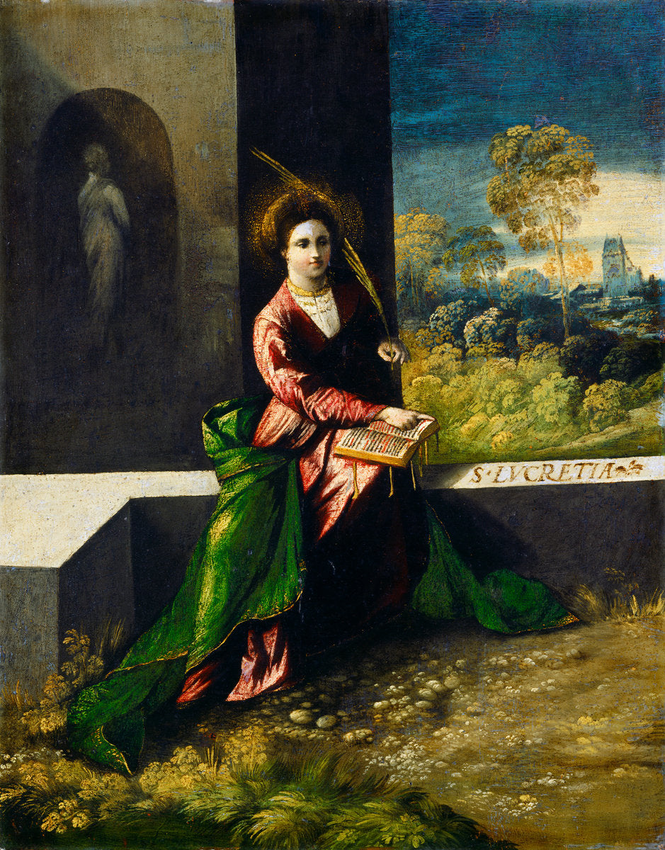 Saint Lucretia by Dosso Dossi (Italian, active 1512 - 1542), 16X12"(A3)Poster Print