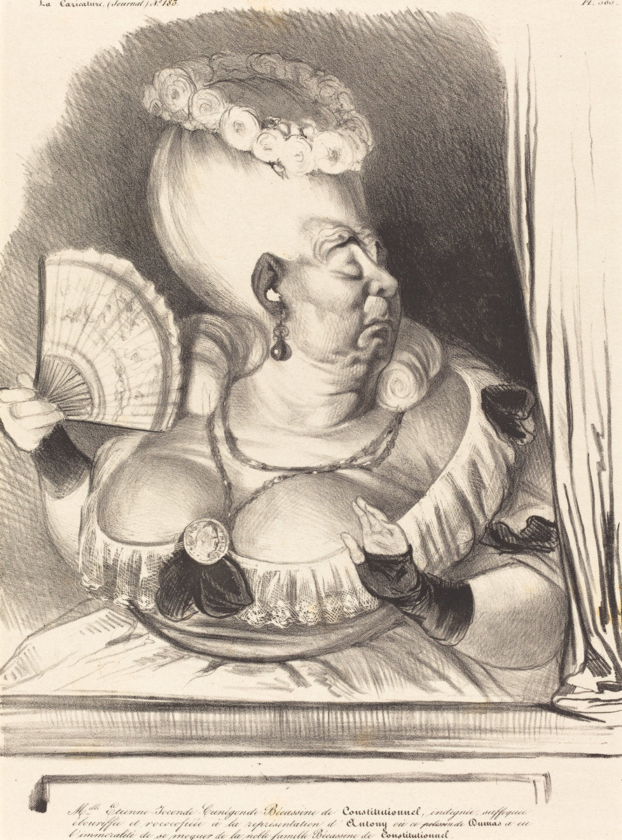 Mlle. Etienne-Goconde-Cunégonde-Bécassine by Honoré Daumier (French, 1808 - 1879), 16X12"(A3)Poster Print