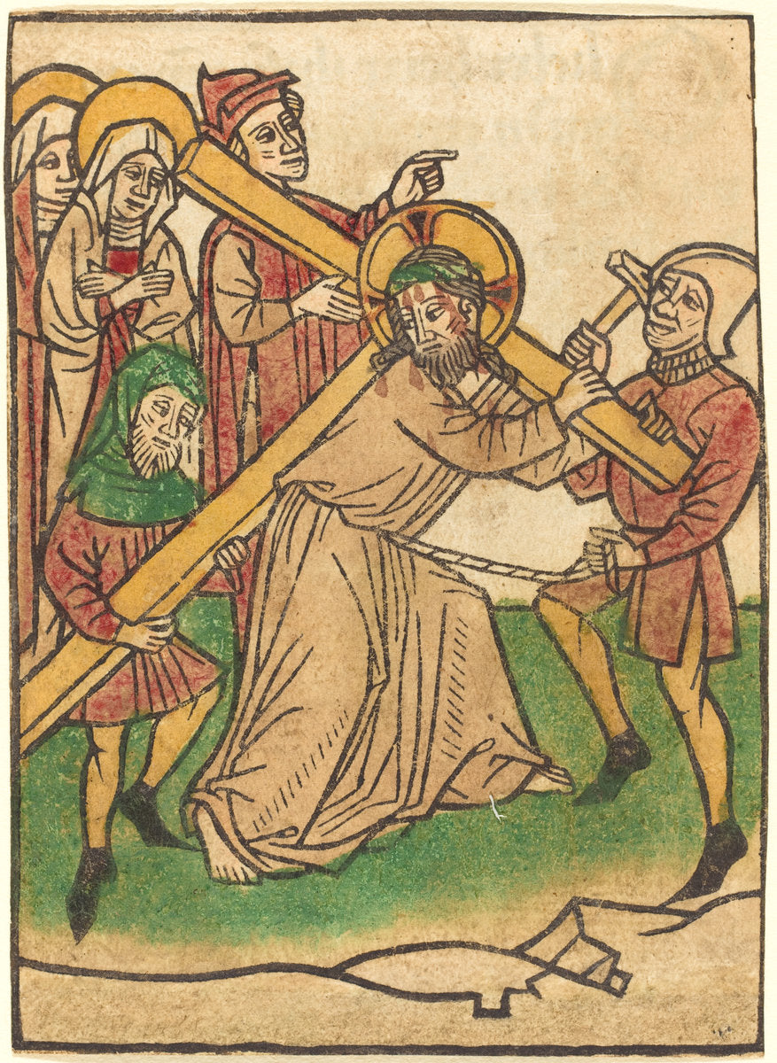 The Carrying of the Cross by Ludwig of Ulm (German, active 1450/1470), 16X12"(A3)Poster Print