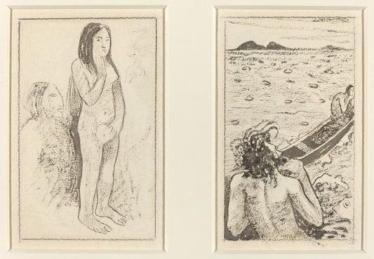 Parau No Te Varau Ino (left); Tahitian Legend (right) by Paul Gauguin (French, 1848 - 1903), 16X12"(A3)Poster Print