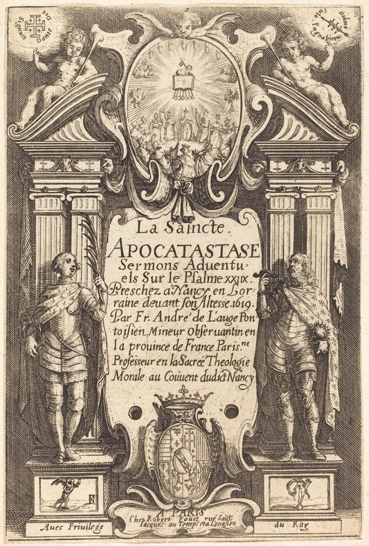 Frontispiece of the Holy Apocatastase by Jacques Callot (French, 1592 - 1635), 16X12"(A3)Poster Print