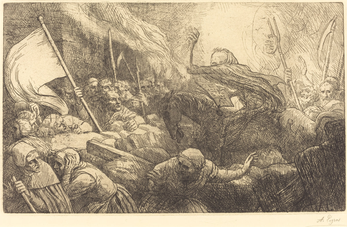 The Triumph of Death: Proclamation (Le triomphe de la mort: La proclamation) by Alphonse Legros (French, 1837 - 1911), 16X12"(A3)Poster Print