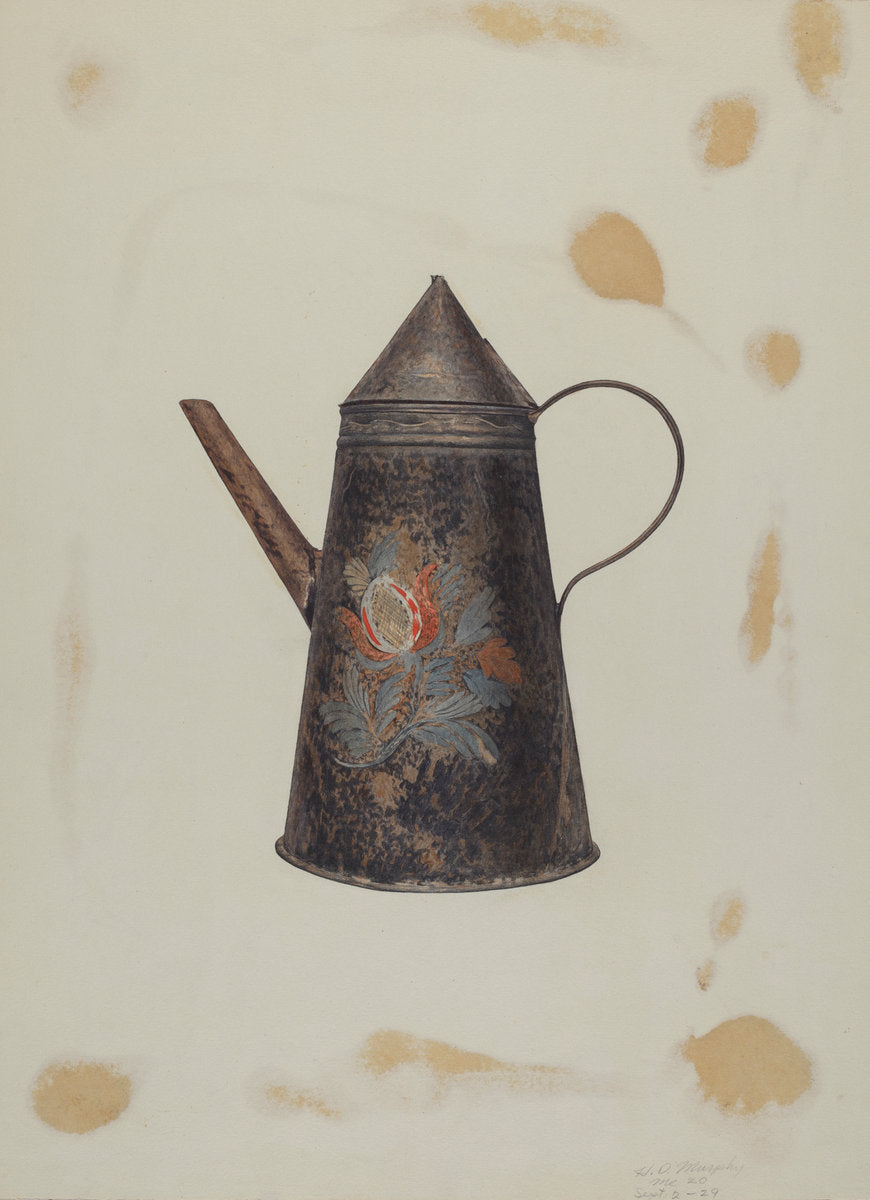 Toleware Teapot by Henry Murphy (American, active c. 1935), 16X12"(A3)Poster Print