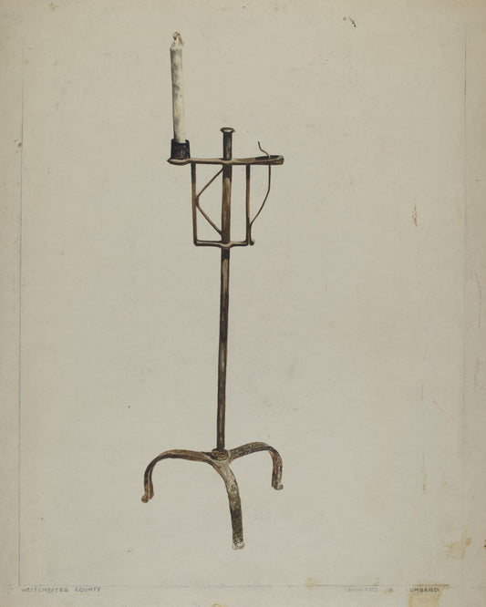 Adjustable Candle Holder by Howard Lumbard (American, active c. 1935), 16X12"(A3)Poster Print