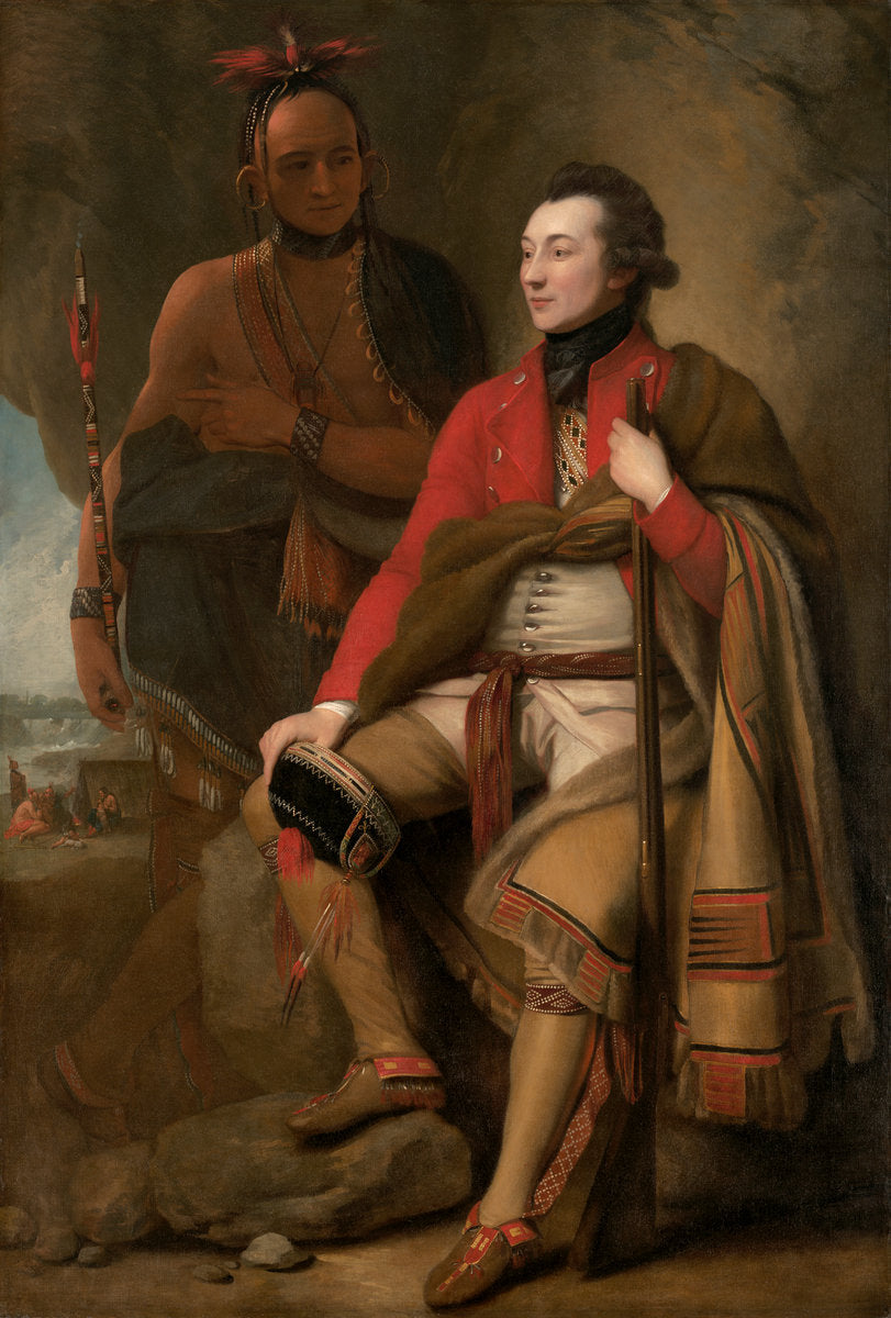 Colonel Guy Johnson and Karonghyontye (Captain David Hill) by Benjamin West (American, 1738 - 1820), 16X12"(A3)Poster Print