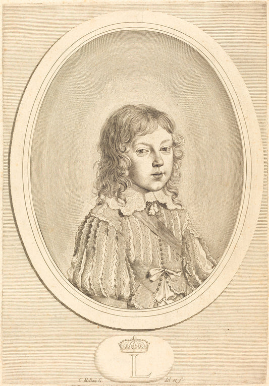 Louis XIV as a Boy by Claude Mellan (French, 1598 - 1688), 16X12"(A3)Poster Print