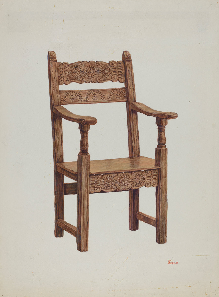 Chair (Arm) by Hal Blakeley (American, active c. 1935), 16X12"(A3)Poster Print