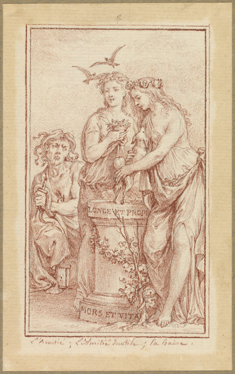 Friendship, Useless Friendship, and Hate by Charles-Nicolas Cochin II (French, 1715 - 1790), 16X12"(A3)Poster Print