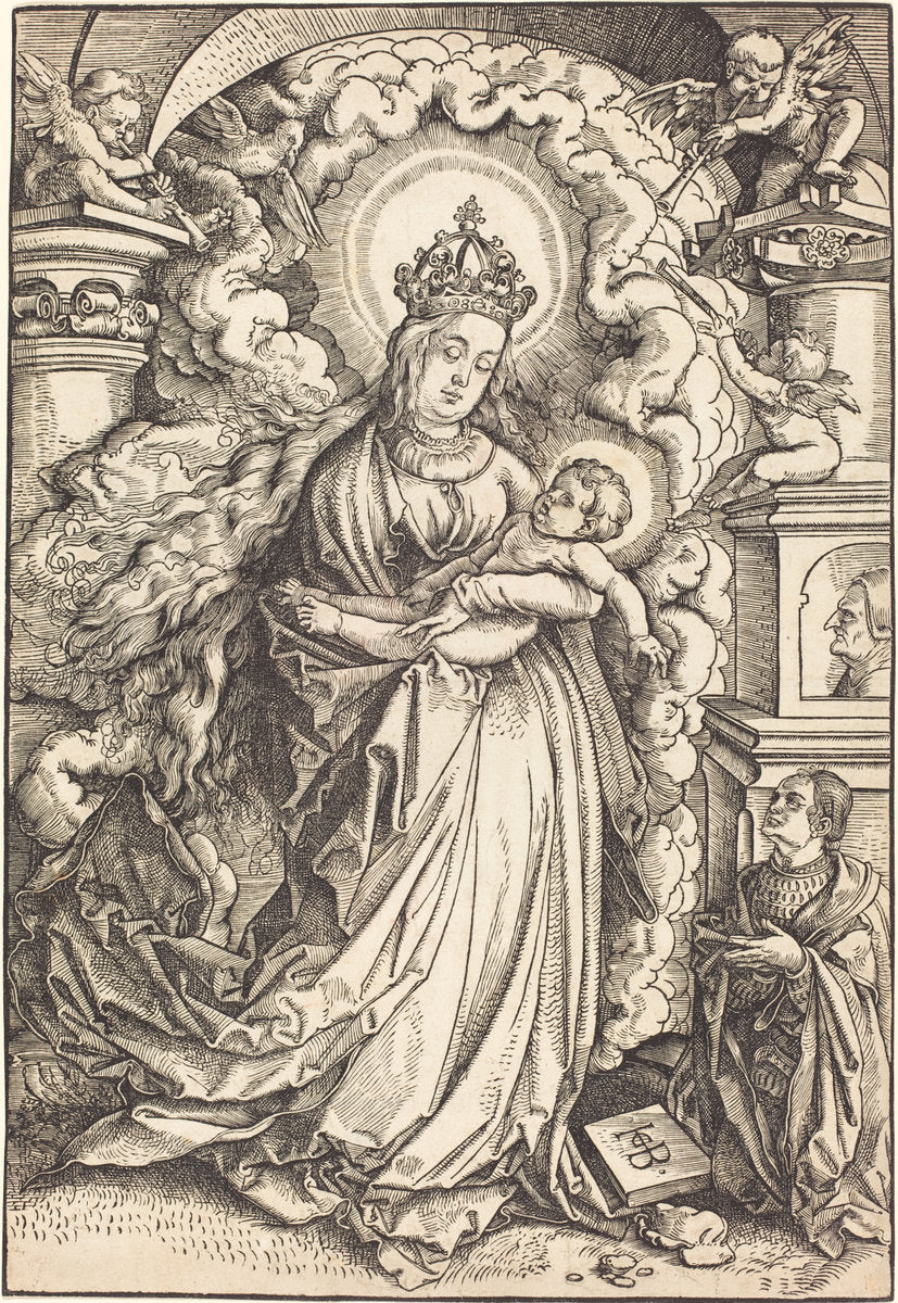 Madonna and Child by Hans Baldung Grien (German, 1484/1485 - 1545), 16X12"(A3)Poster Print