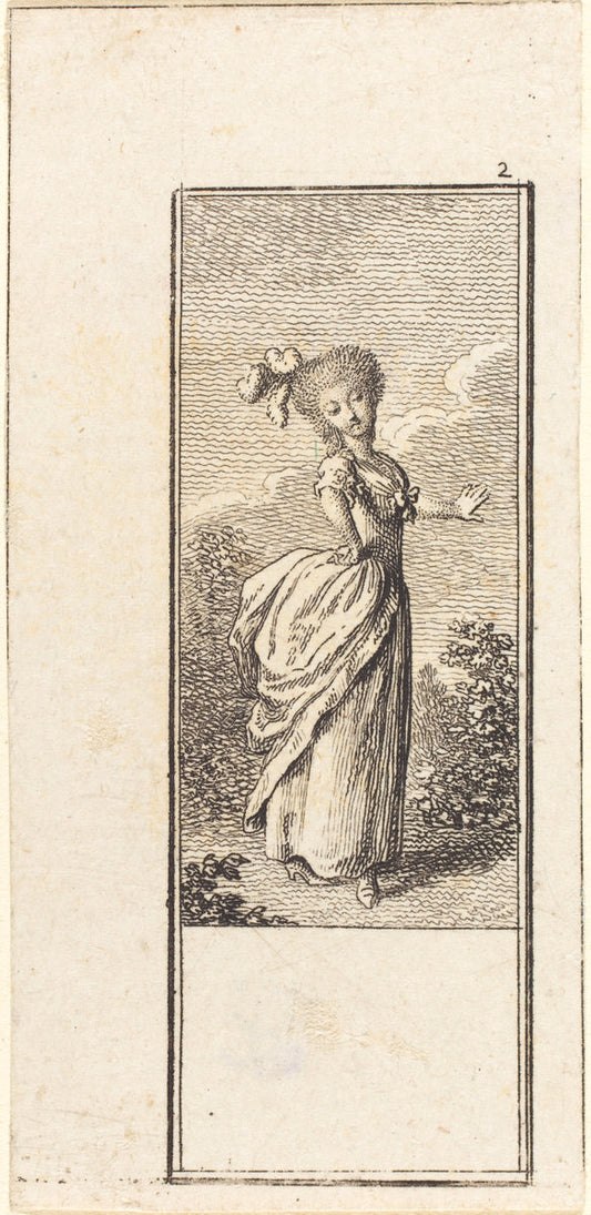 Girl with an Ostrich Feather Headdress by Daniel Nikolaus Chodowiecki (German, 1726 - 1801), 16X12"(A3)Poster Print