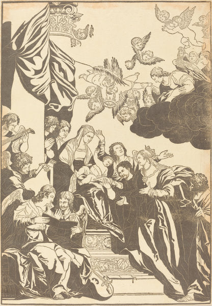 The Mystic Marriage of Saint Catherine by John Baptist Jackson after Veronese (English, 1701 - c. 1780), 16X12"(A3)Poster Print