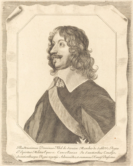 Abel Servien by Claude Mellan (French, 1598 - 1688), 16X12"(A3)Poster Print