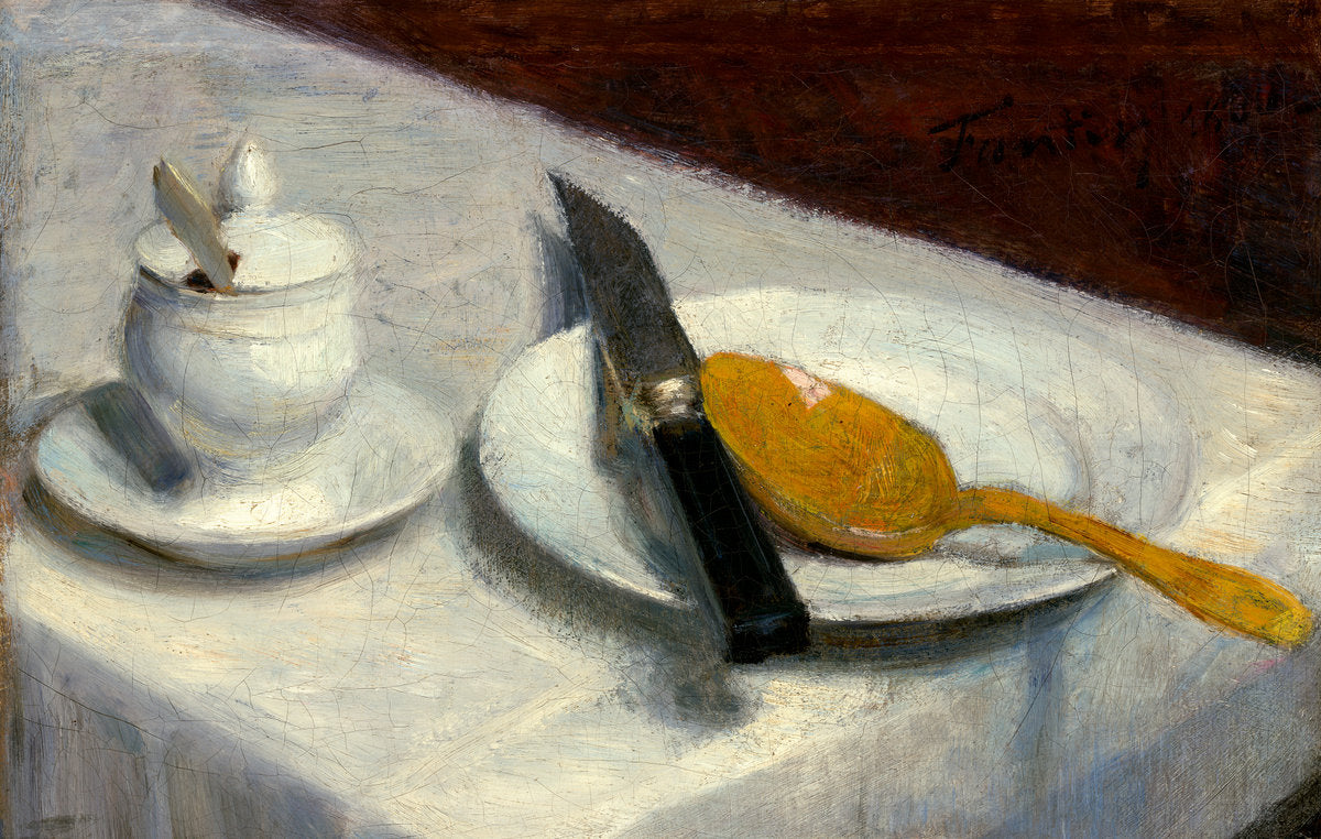 Still Life with Mustard Pot by Henri Fantin-Latour (French, 1836 - 1904), 16X12"(A3)Poster Print