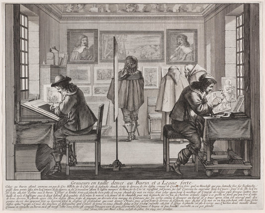 Engravers by Abraham Bosse (French, 1602 - 1676), 16X12"(A3)Poster Print