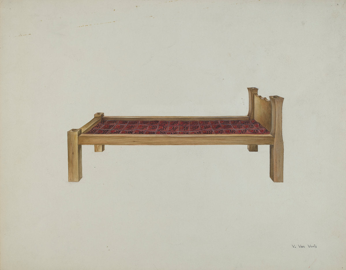 Sewing Settee by Vera Van Voris (American, active c. 1935), 16X12"(A3)Poster Print