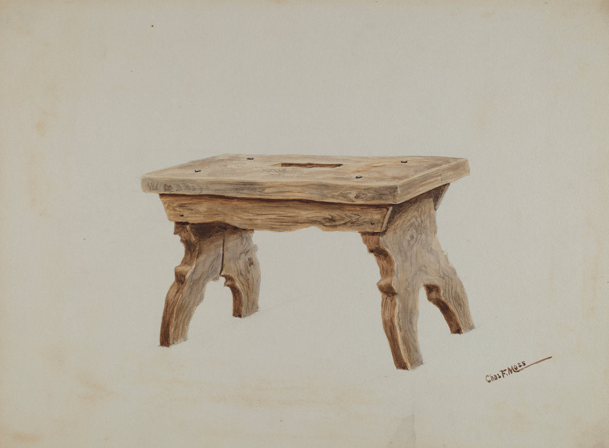 Footstool by Charles Moss (American, active c. 1935), 16X12"(A3)Poster Print