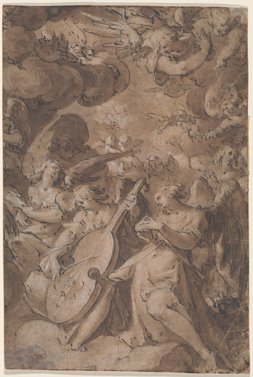 Angels in Glory by Jan Muller (Dutch, 1571 - 1628), 16X12"(A3)Poster Print