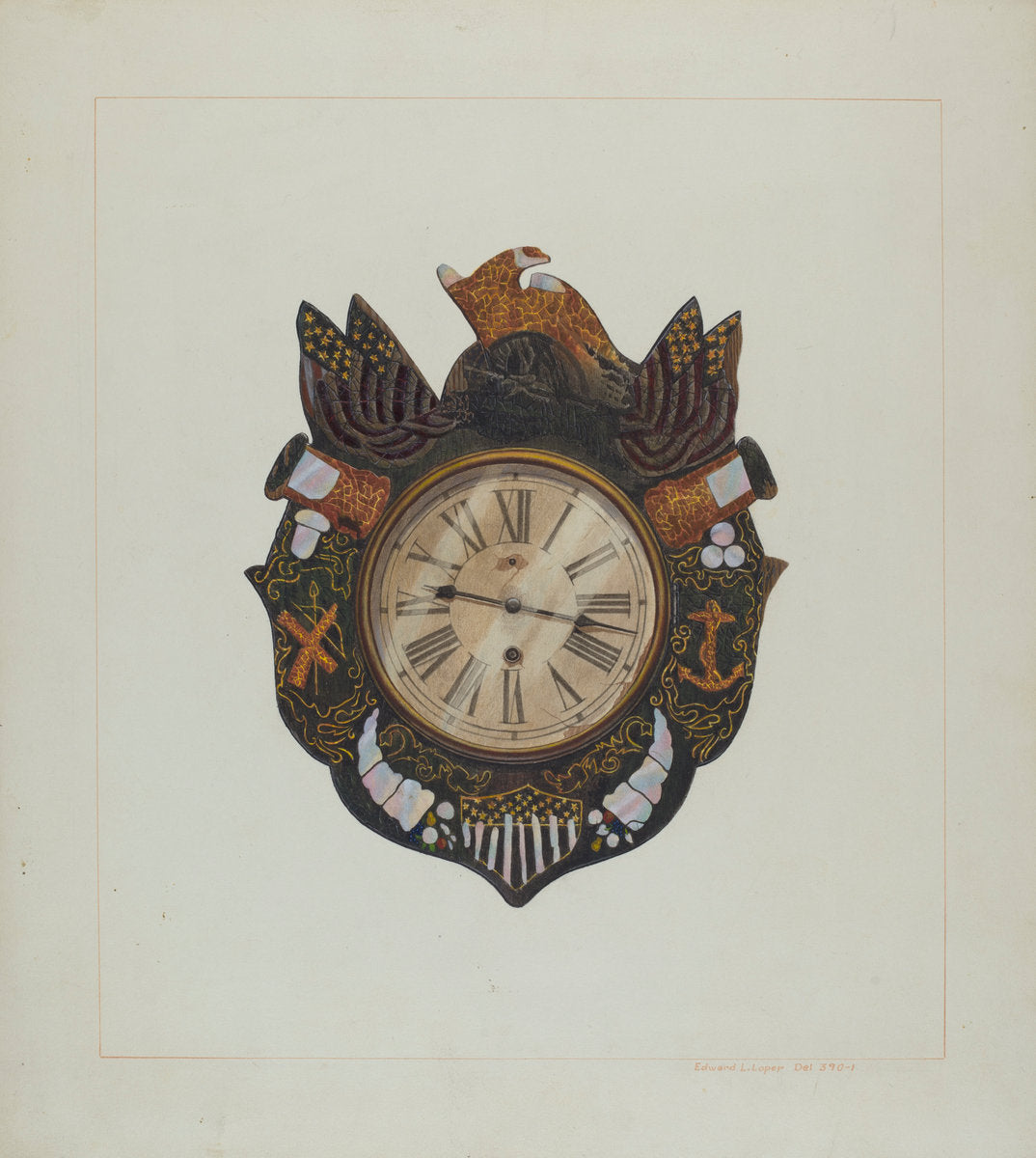 Eight Day Marine Clock by Edward L. Loper (American, born 1916), 16X12"(A3)Poster Print
