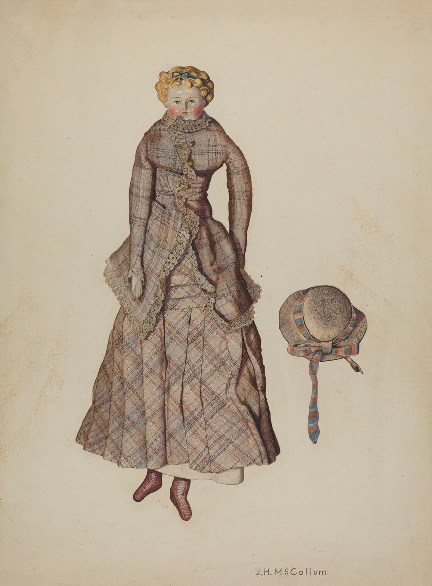 Doll with China Head by J. Herman McCollum (American, active c. 1935), 16X12"(A3)Poster Print