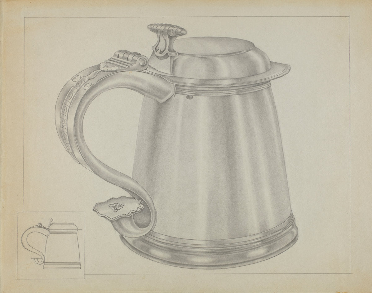 Silver Tankard by Isidore Steinberg (American, active c. 1935), 16X12"(A3)Poster Print