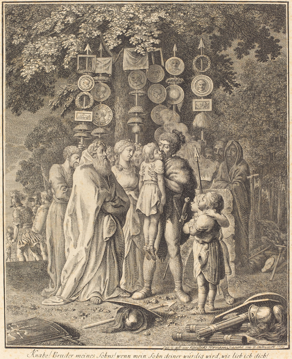 Ancient Teutons by Daniel Nikolaus Chodowiecki (German, 1726 - 1801), 16X12"(A3)Poster Print