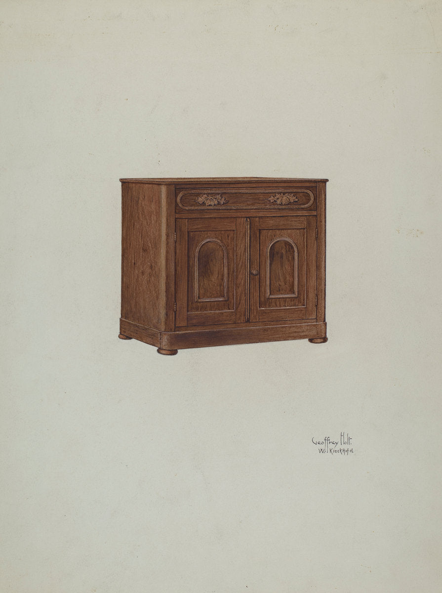 Wash Cabinet, with Marble Top and Semi-back by Geoffrey Holt and William Kieckhofel (American, active c. 1935), 16X12"(A3)Poster Print