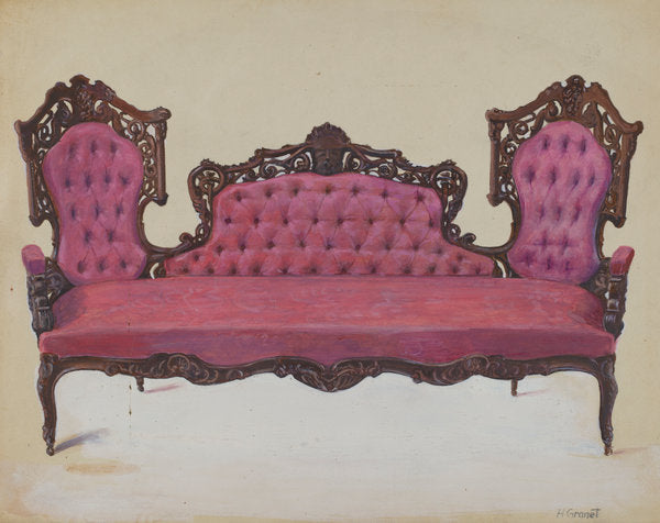 Sofa by Henry Granet (American, active c. 1935), 16X12"(A3)Poster Print