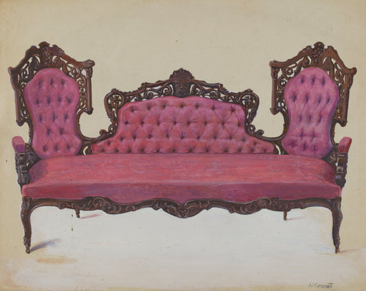 Sofa by Henry Granet (American, active c. 1935), 16X12"(A3)Poster Print